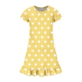 thumbnail image 4 of Abcomgle Girls Short Sleeve Summer Dress Kids Casual A-Line Short Sleeve Tshirt Dresses Polka Dot Basic Ruffle Hem Swing Sundresses with Pockets for 4-14t Kids, 4 of 4