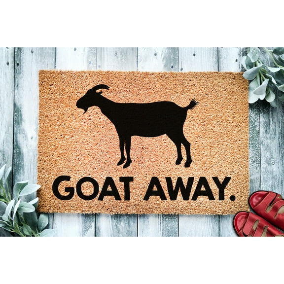 Goat Away | Funny Goat Doormat | Go Away | Funny Farm Doormat | Welcome Mat | Funny Door Mat | Funny Gift | Home Doormat | Housewarming