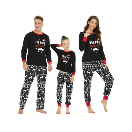

Kids Men Women Family Matching Christmas Halloween Long Sleeve Pajamas Sets Sleepwear Nightwear Casual Letter Printed Plaid Loungewear Sleepwear Holiday Santa PJs Gift Set