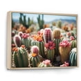 thumbnail image 2 of Designart "Green Pink Cactus landscape I" Floral Floater Framed Wall Decor, 2 of 7
