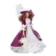 thumbnail image 3 of Muñeca de porcelana en miniatura estilo victoriano con falda morada oscura y sombrero para mujer, para decoración de casa de muñecas a escala 1/12, 3 of 15