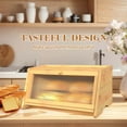 thumbnail image 6 of 【HOSTK】 Airtight Bamboo Bread Box - Farmhouse Corner Bread Storage Bin for Kitchen Countertop | Homemade Toast Holder, 6 of 7