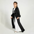 thumbnail image 2 of XQYLOS Muslim Girls Abaya Dress Breathable Cotton, Elegant Eid Outfit with Elastic Cuffs for School Mosque Events Children Kids Daily Casual Dress O Neck Dress With Scarf 2-10 Years, 2 of 5