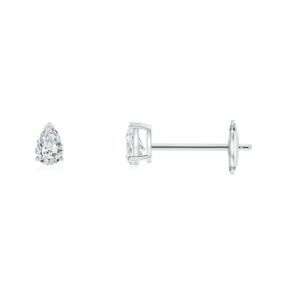 ANGARA Natural Diamond Solitaire Stud Earrings in 14K White Gold for Women (Size-3x2mm| Color-G| Clarity-VS2) | April Birthstone, Anniversary, Jewelry Gift for Women | Natural Diamond Earrings