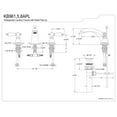 thumbnail image 3 of Kingston Brass KB968APL Widespread Bathroom Faucet, Brushed Nickel, 3 of 3