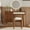 Walnut+Wood+4 Drawers, variant on LHYY 39" Retro Bohemian Style Wooden Makeup Vanity Set with Charging Plug&USB Port and Stool,Dressing Table with 3 Storage Drawers and 1 Rectangular Rattan Drawer,Walnut
