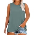 thumbnail image 3 of Women's Plus Size Sleeveless Crew Neck Tank Top Loose Fit Summer Casual, 3 of 6
