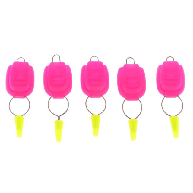 koolsoo 5x Bouchon de Ligne de Bobine Appâtcasting Fil Boucle Titulaire Gardien Rose Rouge