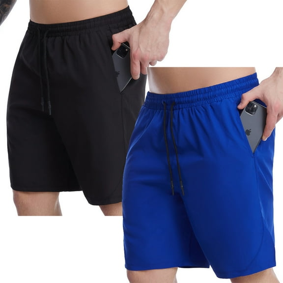 2-piece training running quick-drying sports pants fitness pants Men's pocket drawcord basketball shorts