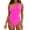 Hot Pink, variant on One Shoulder One Piece Swimsuit for Women Tummy Control Solid Drawstring Bathing Suits Monokini Bikini Sets for Beach Pool
