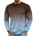 thumbnail image 3 of Zorvxlyn Long Sleeve T Shirt Men Gradient Crewneck Shirts for Men Soft Breathable Fall Big and Tall Work Sweatshirts for Men, 3 of 8