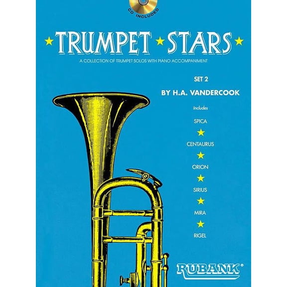 Trumpet Stars - Set 2 Trumpet Solo Sheet Music Book with Piano Accompaniment and CD Beginner to Early Intermediate Grade, (Paperback)
