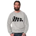 thumbnail image 5 of Mr Husband To Be Newlywed Groom Men's Crewneck Sweatshirt Brisco Brands M, 5 of 6