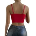 thumbnail image 5 of QAFOPEH Womens Lace Mesh Spaghetti Strap Corset Crop Top, 5 of 7