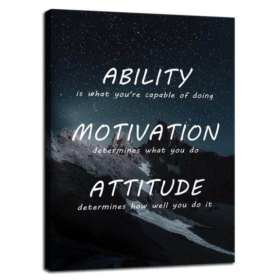 Inspirational Posters Motivational Quotes Canvas Wall Art Inspirational Ability Motivation Attitude Saying Words Picture Prints Quote Home Office Wall Decor poster