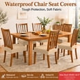 thumbnail image 4 of OKKEEY Waterproof Chair Seat Covers with Velcro Closure, 2Pcs Stretch Slipcovers for Dining Chairs, Removable Seat Cushion Protectors for Kitchen Chairs, Khaki, 4 of 10