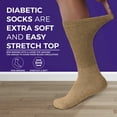 thumbnail image 2 of Diamond Star Diabetic Socks, Non-Binding Circulatory Cushion Cotton Crew Diabetic Socks for Men Women 13-16 (12 Pairs Khaki), 2 of 6