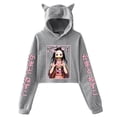 thumbnail image 5 of Sudadera con capucha para mujer y niña, jersey de manga larga con orejas de gato, Tops cortos de Anime Harajuku, Kamado Nezuko, nueva moda, 5 of 5