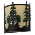 thumbnail image 6 of Meyda Tiffany 173383 Tall Pines 2 Light 12" Tall Wall Sconce - Timeless Bronze / Green, 6 of 7