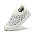 thumbnail image 3 of kkdom Boys Girls Sneakers Shoes Lightweight Slip-on Walking Shoes White Size 9 Toddler, 3 of 7