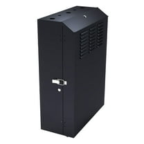 NavePoint 6U Vertical Server Rack Enclosure, Low Profile, 27.5" Deep, Max Weight Capacity 132lbs - 6U Network Cabinet Vertical Wall Mount, Perforated, Black