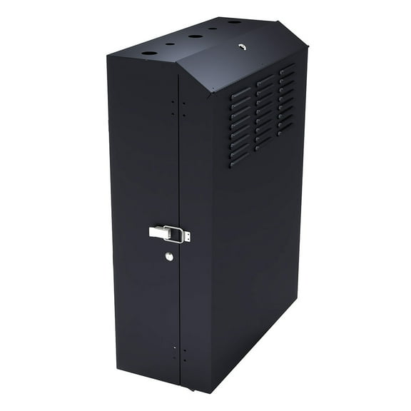 NavePoint 6U Vertical Server Rack Enclosure, Low Profile, 27.5" Deep, Max Weight Capacity 132lbs - 6U Network Cabinet Vertical Wall Mount, Perforated, Black