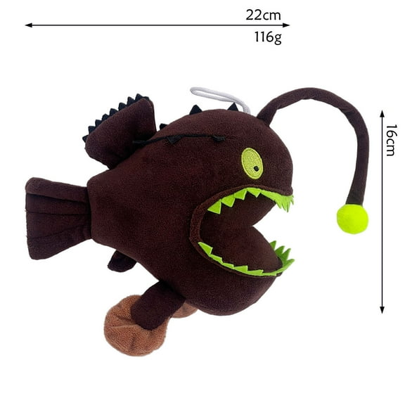 Arestory Anglerfish Plush Toy - 12" Blue Anglerfish Creepy Stuffed Animals, Bronze Creepy Sea Life Goosefish Lanternfish Plushie, Gift Toys for Kids Birthday Gifts