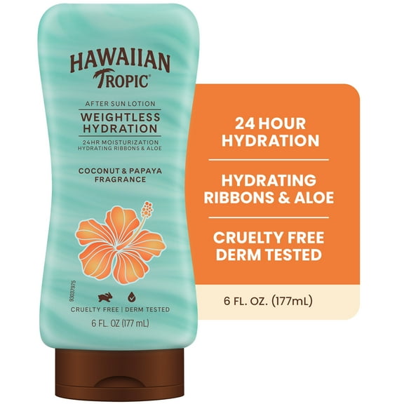 Hawaiian Tropic Weightless Hydration after Sun Lotion for Adults, 6 fl oz