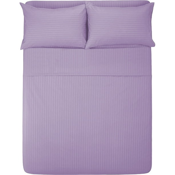 Sábana Queen Size 1800 Hilos, Microfibra Grabada Ultra Suave Mod. LILA