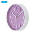 thumbnail image 3 of Uxcell 8 inch Plastic Wall Clock 3D Number Quartz Battery Operated Silent Non-Ticking Round Wall Clocks Purple, 3 of 6