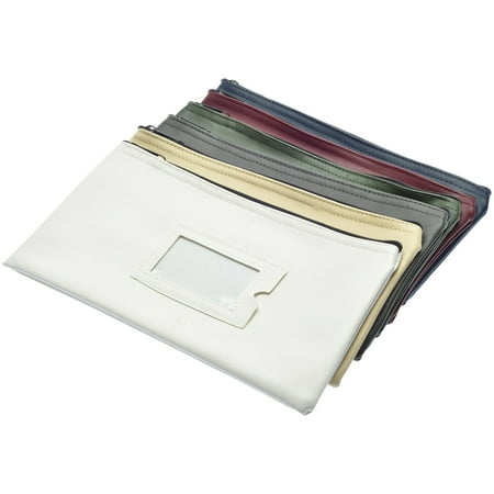 Nadex Coins NCB9-1003-AST Vinyl 7-Day Pack of Zippered Bank Deposit Cash and Coin Bags with Card Window (Multicolor)