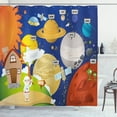 thumbnail image 1 of Ambesonne Science Shower Curtain, Cartoon Outer Space, 69"Wx70"L, Multicolor, 1 of 3
