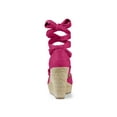 thumbnail image 4 of BLISSFUL STEP Chaussures pour Femmes Espadrilles à Lacets Sandales Compensées à Plateforme Rose Vif 8,5, 4 of 8