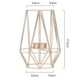 thumbnail image 3 of Candelabros de hierro dorado Candelabro geométrico Candelita de metal Taza de vela votiva Decoración del hogar Jumpingount JJ19971-03, 3 of 5