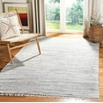 thumbnail image 1 of Safavieh Chiffon Tapis Collection RAR121A Fait à la Main Boho Rayé Tapis de Coton, 6 x 6 Carrés, Gris, 1 of 2