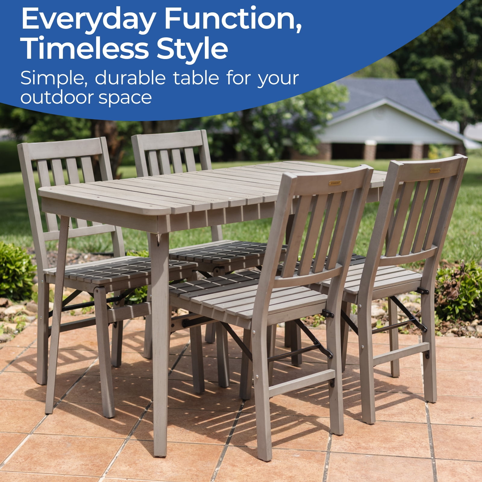 Stakmore 48" Outdoor Folding Utility Table, Grey