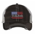 thumbnail image 2 of We The People Trucker Hat Distressed American Flag Mesh Cap Constitutional Patriotic (Olive), 2 of 8