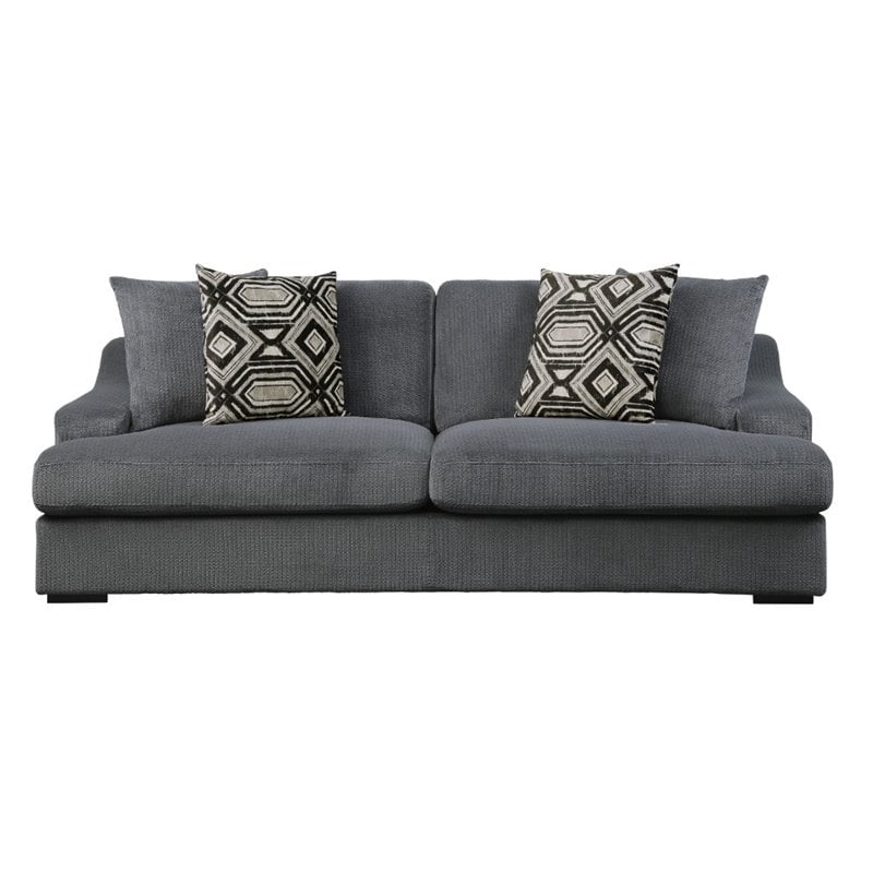 Shop Lexicon Orofino Microfiber Upholstered Sofa in Dark Gray from Walmart on Openhaus