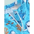thumbnail image 5 of Bagilaanoe Toddler Baby Boys One-Piece Swimsuit Print Short Sleeve Zipper Rashguard Swimwear 3M 6M 12M 2T 3T Kids Jumpsuit Bathing Suit, 5 of 8