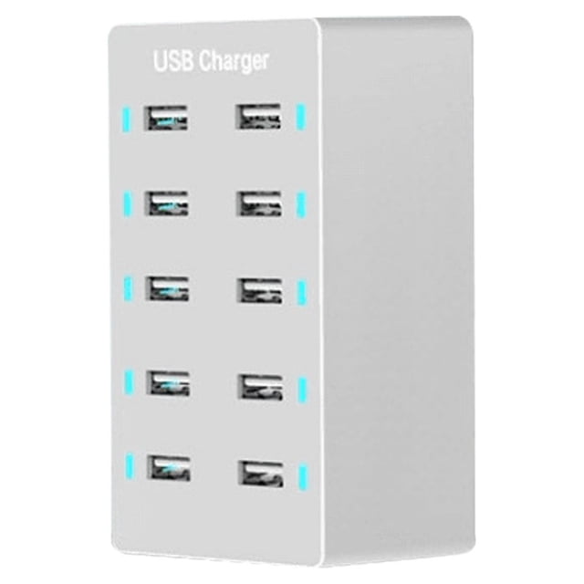 Cagogo under $5 10 Port USB Charger, 10 Port USB Plug Charger, Multi Port Fast Charging Station for Mobile Phones Tablets, USB Hub Charger, Desktop Charger, Multiple USB Charger
