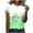 Green, variant on WREESH Floral Print Crew Neck T-Shirt Women's Fashion Short Sleeve Summer Top with 3D Print Pink