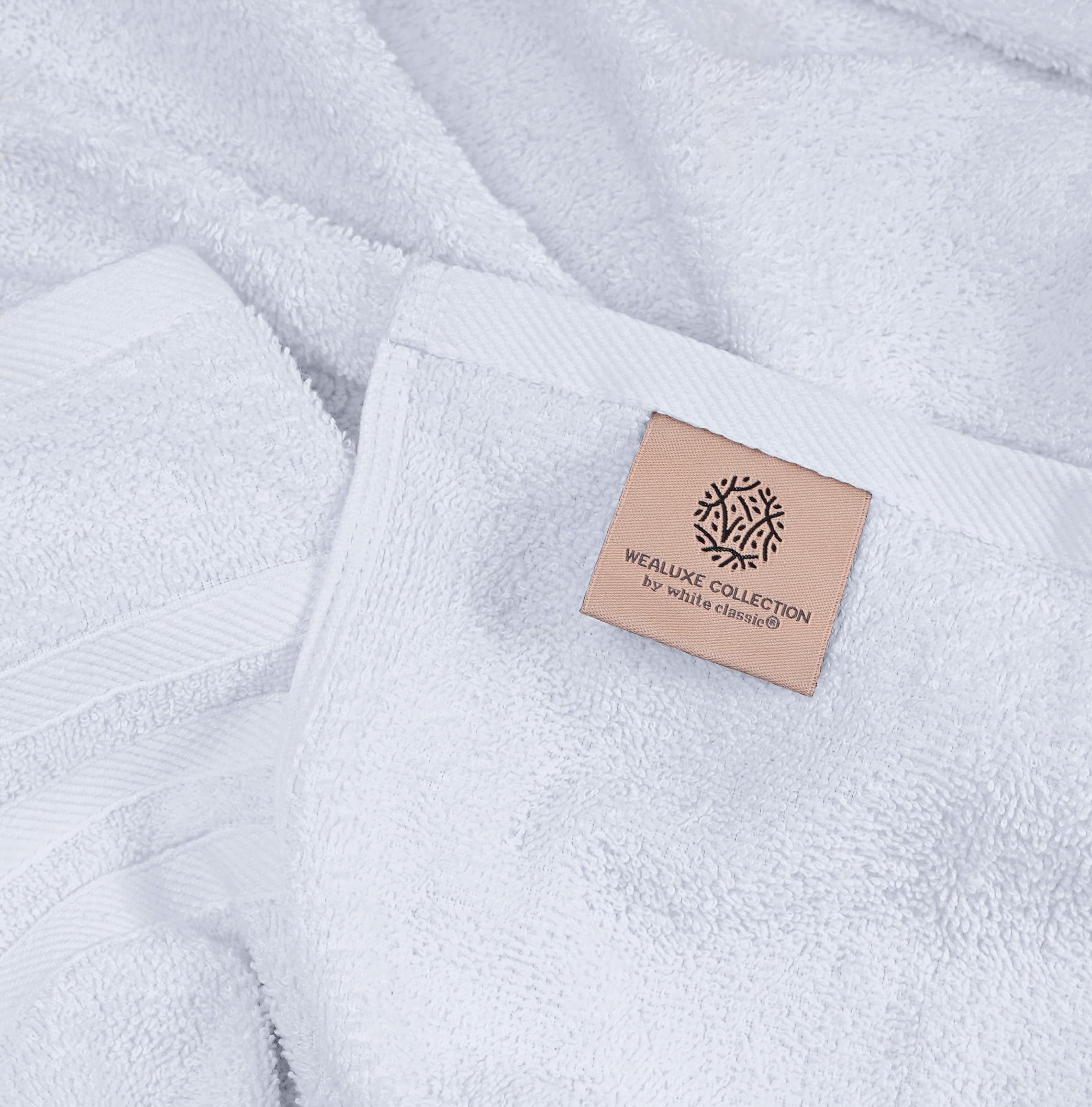 (3 pack) White Classic Wealuxe Collection 100% Cotton Hand Towels, White, 16 x 27, 12 Pack