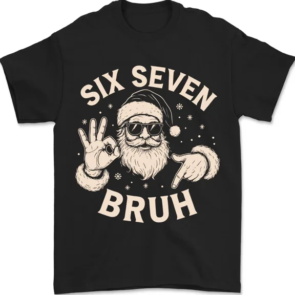 Bruh 67 Christmas Old Man Six Seven 6 7 Boys Christmas Pajamas Unisex T-Shirt, up to Size 5XL