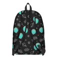 thumbnail image 3 of Alien Head and UFO Deep Black Pattern Backpack for School, Cute School Bag with Adjustable Shoulder Straps and Padded Back, 15.7"x11.8"x5.5", 3 of 5