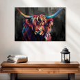 thumbnail image 2 of Elephant Stock Highland Cow Acrylic Wall Art - Horizontal Canvas Wall Art - Living Room Wall Decor - Animal Canvas - Black And Gray Decor - 24" x 16", 2 of 8