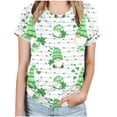 thumbnail image 1 of KIHOUT Nouveaux Arrivlas T-Shirts pour Femmes Fête de la Saint-Patrick, Mode Grande Taille Col Rond Manches Courtes T-Shirt Imprimé Vert, Taille P-5TG, 1 of 5