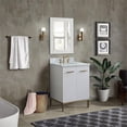 thumbnail image 2 of Bellaterra Home 408001-25-WH-WMO 25 in. Single Oval Sink Vanity with Carrara Marble Top, White, 2 of 13