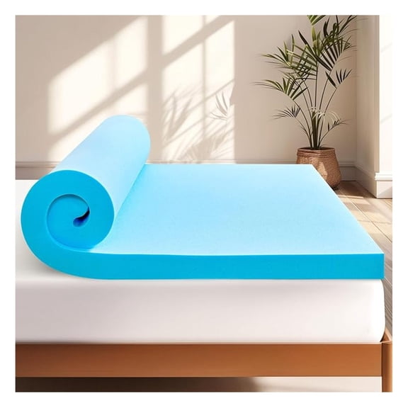 King Mattress Topper, Gel Infused Memory Foam Mattress Topper, Soft Bed Topper Mattress Pads for Bed, Sofa, RV, Certified, Blue, 3 Inch