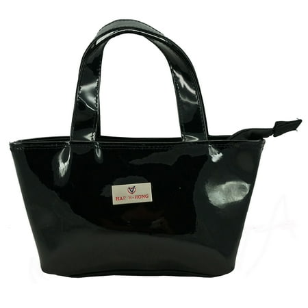 Woman Small Handbag PVC Mini Girls Purse Synthetic Leather Handbag With Zippered Main Pocket