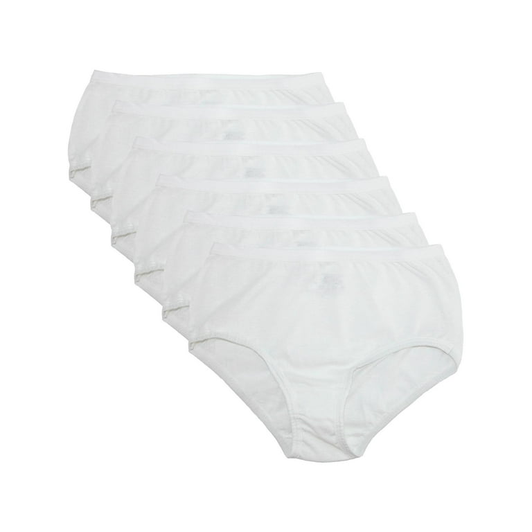 Fruit of the Loom White Cotton Briefs, 6 Pack (Little Girls & Big Girls) 